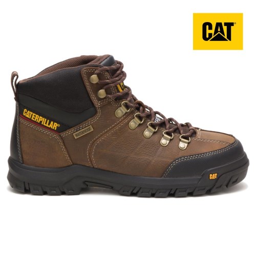 Caterpillar Threshold Waterproof Steel Toe Miesten Turvakengät Ruskea (ZGHWL)